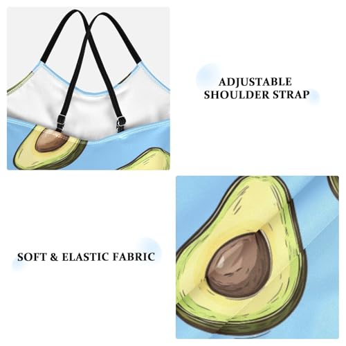 Avocado Pattern Girls Swimsuits Quick Dry Crossback One Piece Beach Swimwear Bathing Suit4