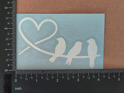 Autocollants oiseaux silhouette blanche petit format 10cm fil - 6