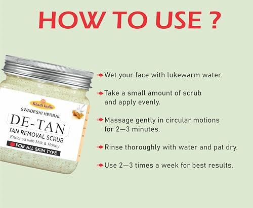 Image of Khadi Natural De-Tan Scrub for Face & Body (400gm) | Tan Removal & Skin Brightening Exfoliating Scrub | Removes Dead Skin, Blackheads & Impurities | For Men & Women