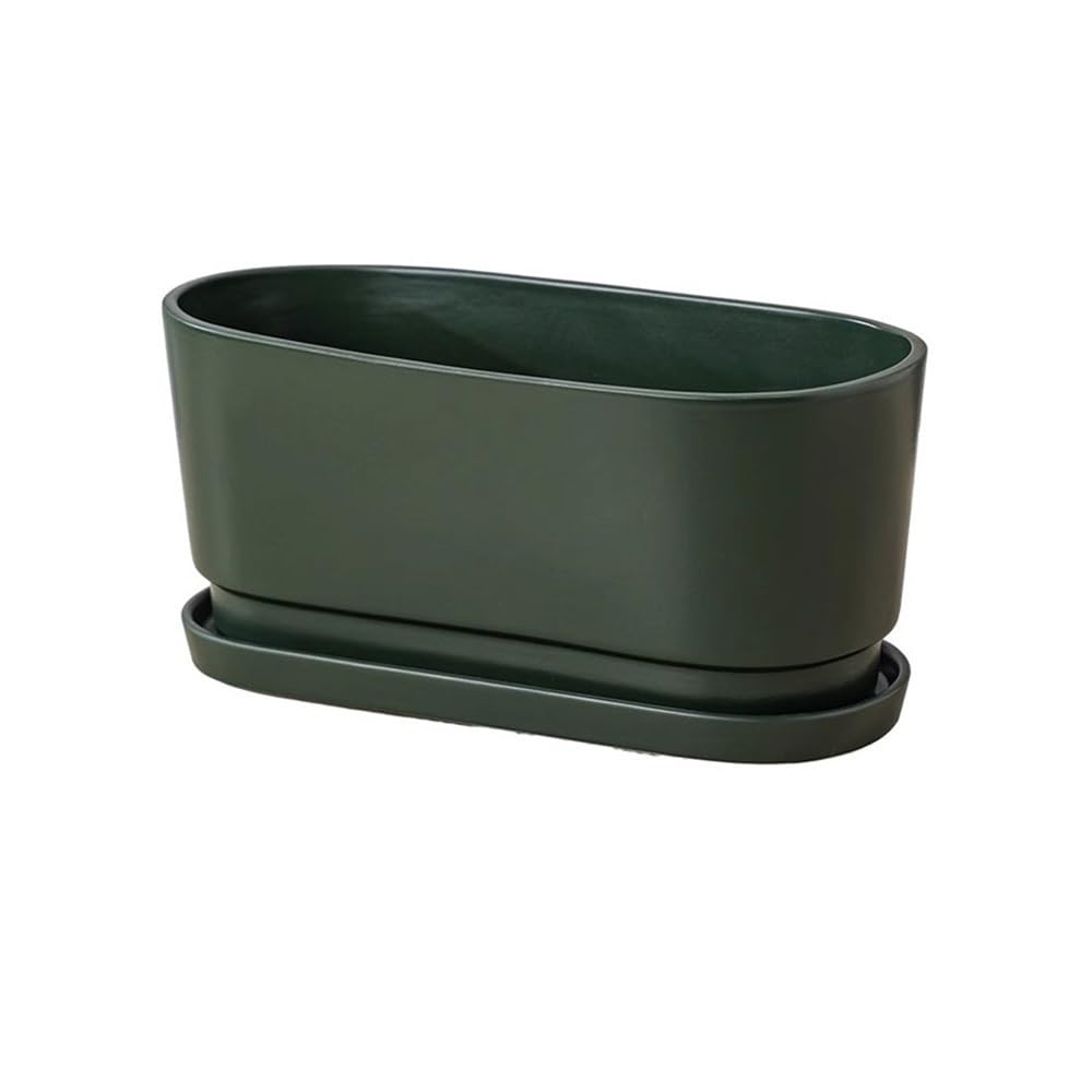 Pots de plantes en céramique artisanale au design rectangulaire
