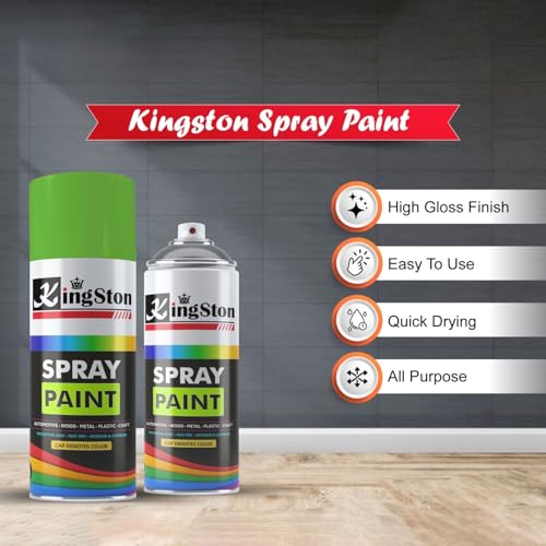 Image of Kingston Acrylic Spray Paint for Metal, Wood, Wall & Plastic, Multi-Surface DIY Paint, Quick Dry, Smooth Finish, 400ml Can, Grass Green, 1 Pc