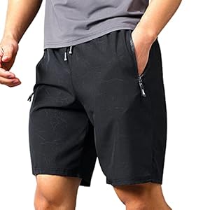 Short Sport Fil Rapide Mâle Collé Impression Poche Short Cordon Fermeture Éclair Séchage Soie Short Décontracté Homme Hommes Harem Joggeurs