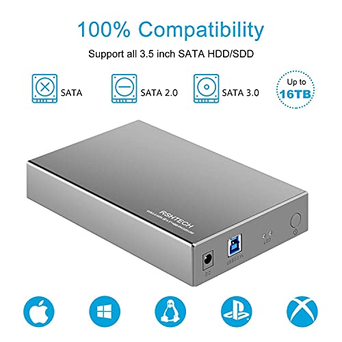 Caja externa aluminio USB 3.0 a SATA 3.5 pulg miniatura 5