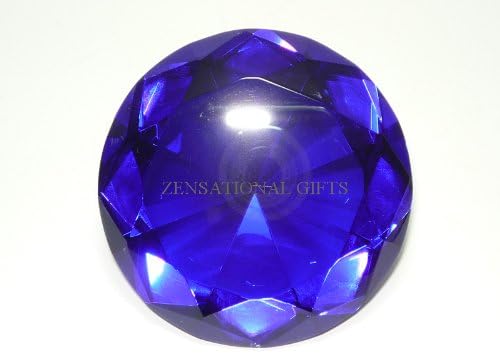 Crystal Glass Diamond shaped Paperweight (Dark Blue)