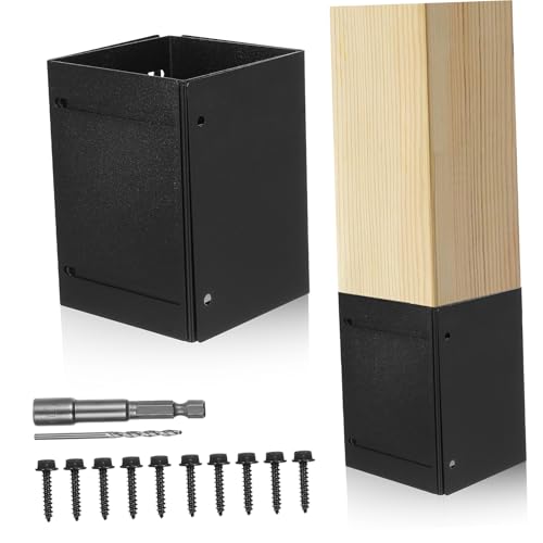 Yardwe Protection De Poteau De Clôture Réglable En Métal Pour Boîtes Aux Lettres Kit De Protection De Poteau De Terrasse Installation Facile Design Élégant Construction Robuste