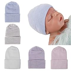 5 Pack Double Layer Hats/0-6 Months