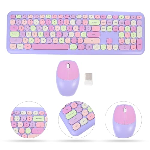 Teclado y ratón inalámbricos de 110 teclas para trabajar sin cables 7