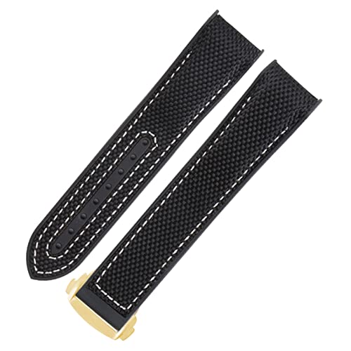 Bracelet de montre en caoutchouc pour Omega Seamaster boucle déployante nylon silicone pliable