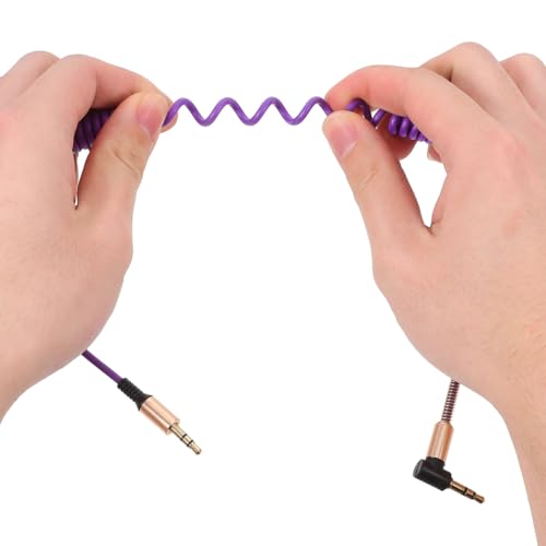 Cable de audio auxiliar 3.5 mm doble 4-pack enrollado miniatura 6