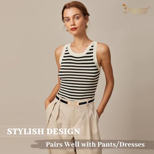 JASGOOD 2 Pack Women Skinny PU Leather Belts Fashion Ladies Thin Waist Belts for Jeans Pants Dresses with Gold Buckle3