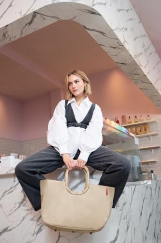 reisenthel loopshopper L frame cord sand – Stabile Tasche mit praktischen Fächern aus recycelten PET-Flaschen – Charmantes und wasserabweisendes Design