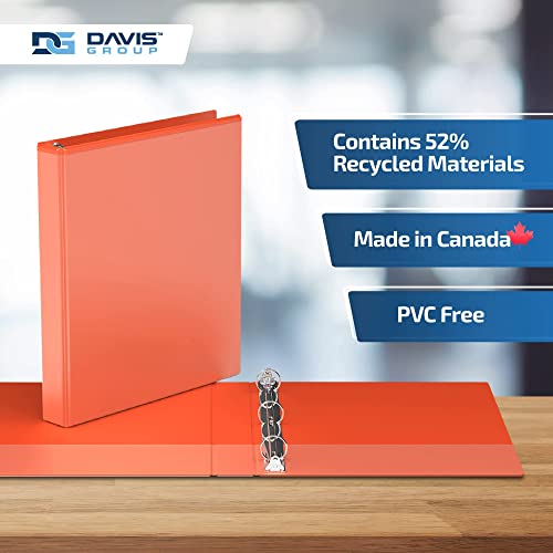 Easyview Premium 1-Inch Binders With Clear-View Covers, 3-Ring Binders For School, Office, Or Home, Colored Binder Notebooks, Pack Of 6, Round Ring, Orange #TOP5