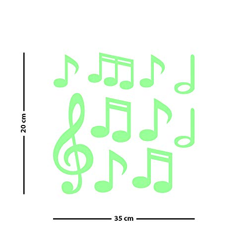 Glow in The Dark Wall Sticker Music Notes - 25 x 35cm, 25 x 35 cm - Image 4