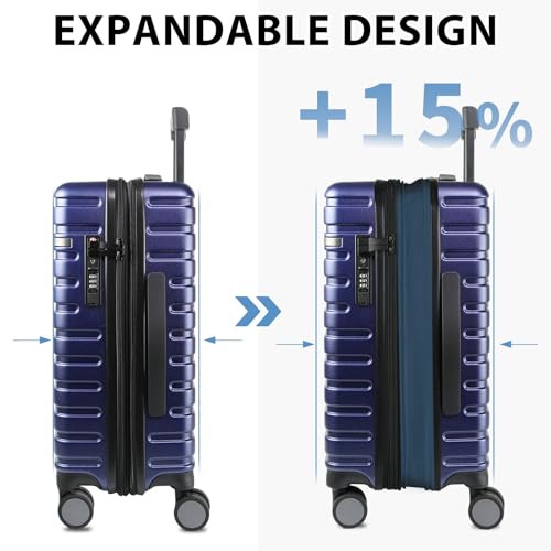 EMPSIGN 20-Inch Carry On Luggage with Spinner Wheels, Hard Shell, Navy by EMPSIGN - Used condition - Image 4