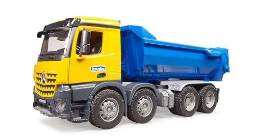 Macchine e camion Bruder Spielwaren- MB Arocs Halfpipe Dump Truck Mercedes-Benz Giocattolo, Colore Rosso, Giallo, 03623
