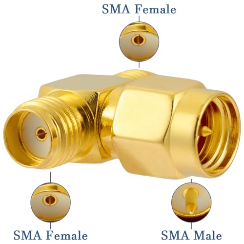 Adaptador divisor SMA macho a dual hembra T 3 vías 2 pcs miniatura 7