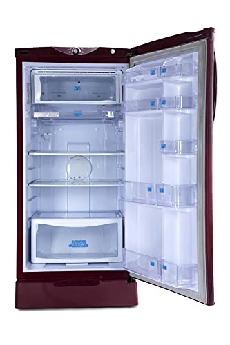 Image of Godrej Locking Solutions and Systems 200 L 4 Star Inverter Direct-Cool Single Door Refrigerator with Jumbo Vegetable Tray (RD EDGE 215D 43 TDI GL WN, Glass Wine, Base Stand with Drawer)