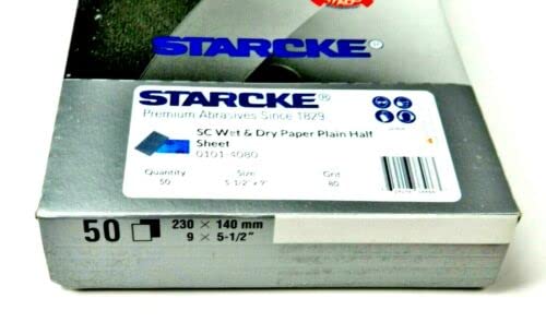 Matador Abrasive Wet or Dry Sandpaper 50 Sheet 80 Grit 5-1/2" x 9" Silicon Carbide Made in Germany