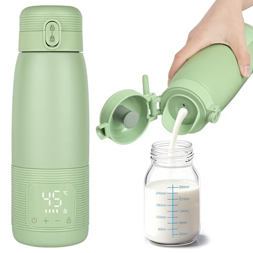 Aolso Calienta Biberones Portátil, Calentamiento Rápido, Calentador de Botellas para Bebé Leche Materna, Agua y Fórmula, Gran Capacidad de 500ml con Control de Temperatura Para Viajes y Uso Diario