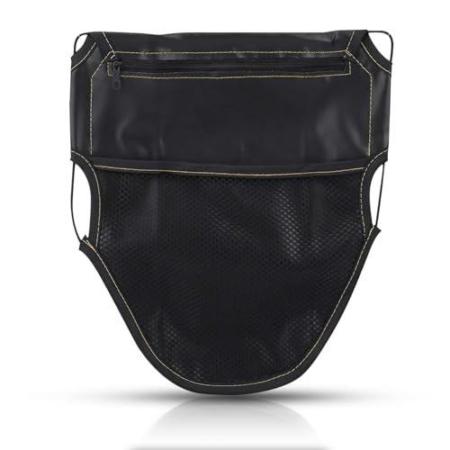 Bolsa bajo asiento para motocicleta y scooter Agatige, de cuero sintético PU, con cierre de cremallera y 3 compartimentos