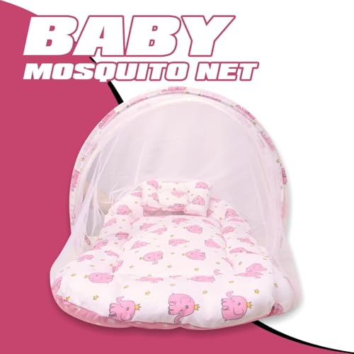 Image of Mommers Infants Mosquito Net Breathable Netting for Safe Sleep and Insect Protection I Pink