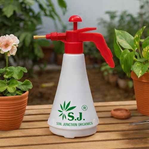 Image of SJ Organics 1L Pressure Spray Bottle for Plants - Efficient Water Spray Bottle with Adjustable Nozzle, Ideal Garden Sprayer for Indoor and Outdoor Plant Care