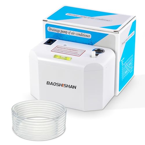BAOSHISHAN Kondensatpumpe 24L/H Kondensathebeanlage mit Überlaufalarm, 5m Schlauch, 200ml Wasserspeicher, Kondenswasserpumpe für 7KW Leistung...