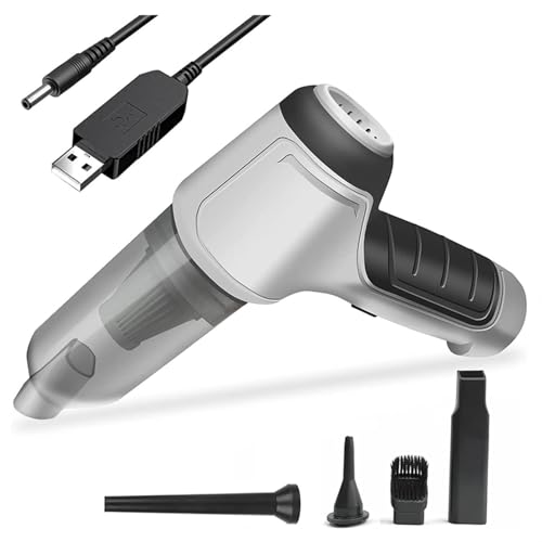 Aspirador Y Soplador De Mano, Carga InaláMbrica Car Vacuum Cleaner Alta Seguridad Aspiradoras PequeñAs, para Inflar Y Aspirar Bolsas,White