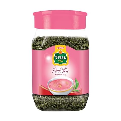 Eastern Vital Tea Kashmiri Tea Jar, Kashmiri Kahwa Tea Made From Kashmiri Tea Leaves, Kashmiri Pink Tea (100 grams) Cover