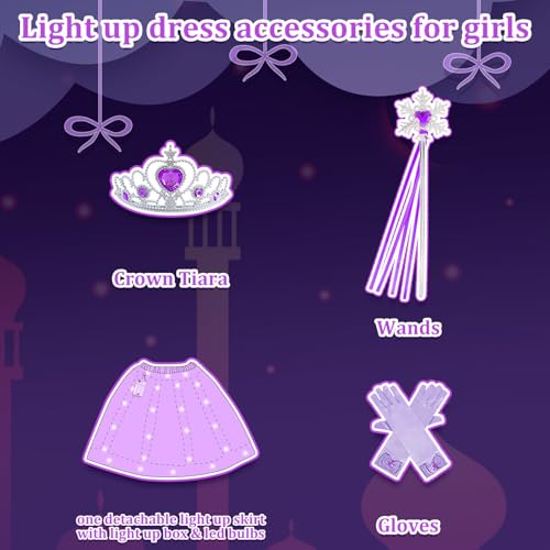 Vestido de Princesa Iluminado Morado para Niñas 8/140 miniatura 4