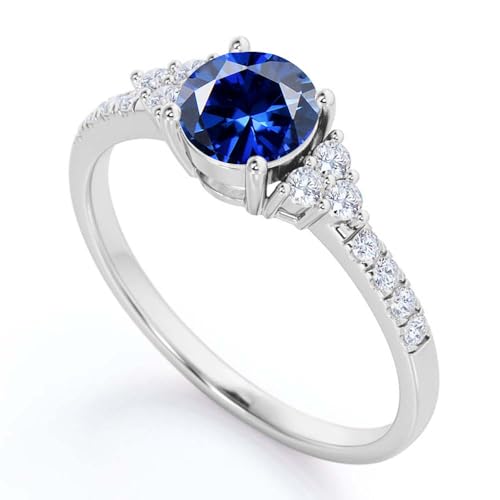 Aihpos 1.0 Carat Gemstone Engagement Rings for Women - Round Gem with Moissanite Women's Engagement Rings White Yellow Rose 10K 14K 18K Gold 925 Sterling Silver Womens Engagement Rings4