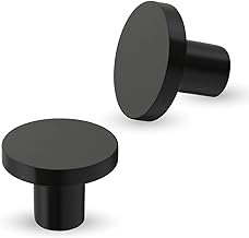 LAPO 9 Piece Knobs for Cabinets– Modern Stainless Steel Drawer Knob for Kitchen, Wardrobe, Cupboard, and Home Furniture (Black Finish)