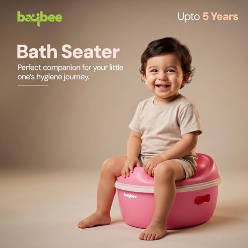 Image of Baybee 3 in 1 Baby Potty Training Seat for Kids 1-5 Years | Toddler Baby Potty Seat Chair with Removable Tray & Anti Slip Base | Portable Toilet Training Potty Seat with Step Stool for kids (Pink)