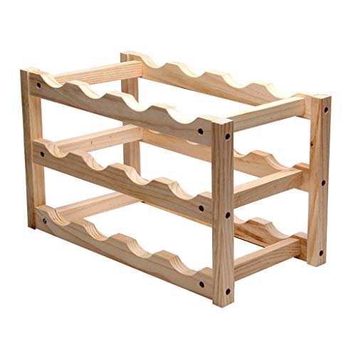 Soporte de madera para 12 botellas de vino miniatura 5