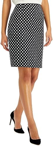 Kasper Petite Printed Pencil Skirt Blackwhite 14P