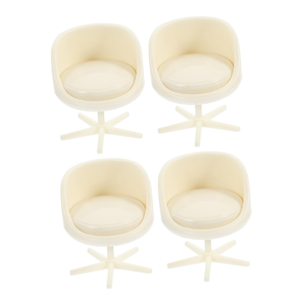 Toyvian 4pcs Mini Office Chair Mini Dolls Miniature Revolving Chair Adornment Mini House Decoration Miniature House Revolving Chair Decorative Miniature Chair Sand Table Model 1/20