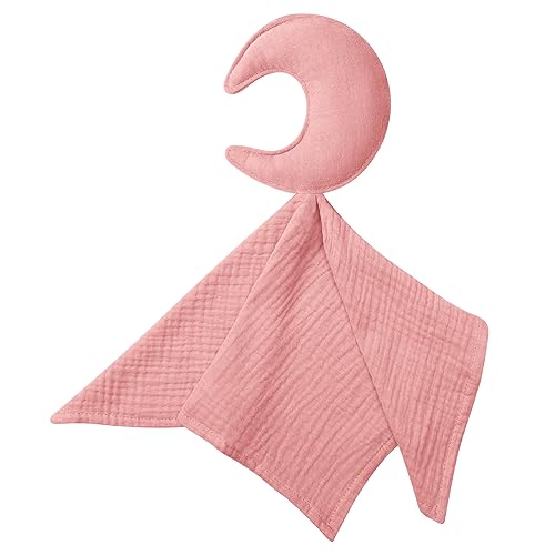 Image of Premium Soft Muslin Cotton Moon Loveys Soft & Breathable Newborn Security Blanket, Perfect Present for Baby Newborns, Toddlers Boy Girl, Gender Neutral. Fabric for Comfortable Sleep & Play