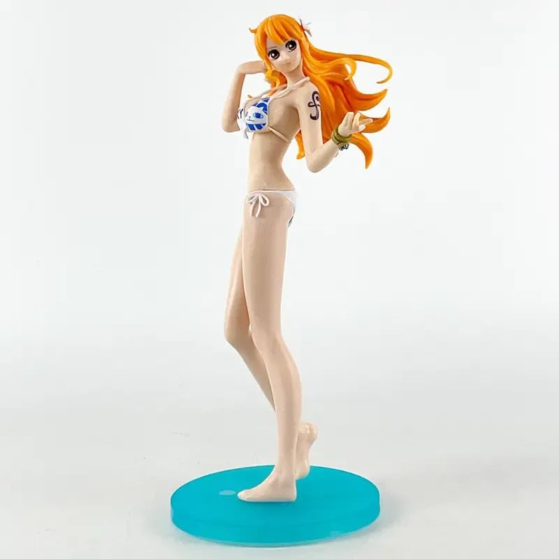One Piece NAMI Beach Bikini Standing Pose Anime Action Figure | 23cm White & Blue Bikini NAMI Figurine for Table, Desk & Shelf Decor | Premium Collectible Gift for Anime Fans & Friends-image-26