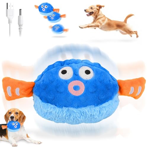 Interactive Dog Toys Active Moving Dog Toy Talking Jumping Dancing Ball Shake Bounce Plush Pet Toy Washable Cartoon Moving Ball for Dogs and Cats Fun for Pets