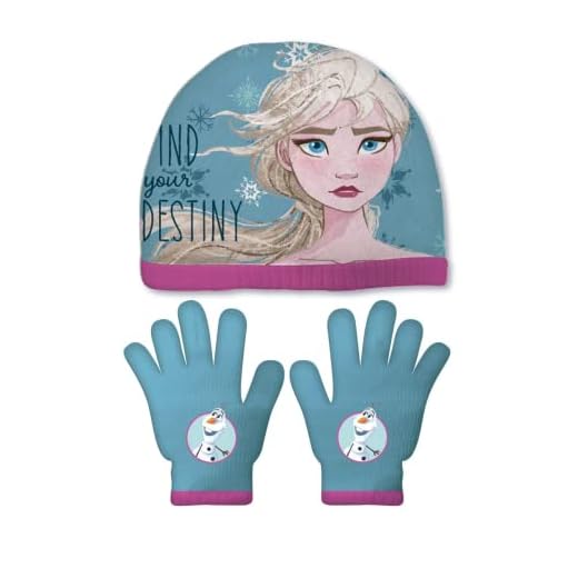 ARDITEX WD14725 Set de Guantes mágicos y Gorro de poliéster de Disney-Frozen