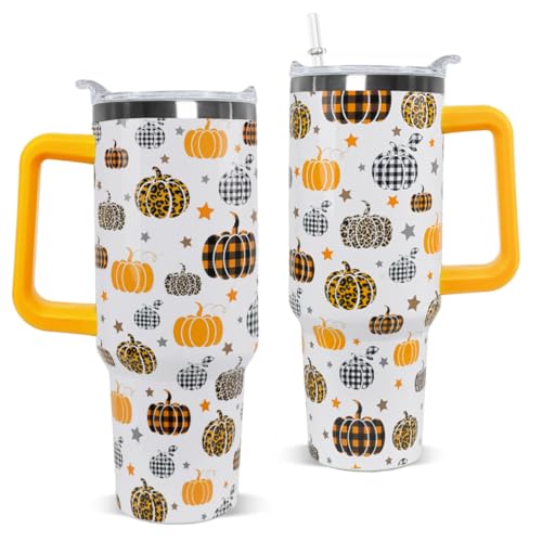 Nqhsionv Fall Tumbler 40 oz Thanksgiving Cup Pumpkin Coffee Travel Mug...
