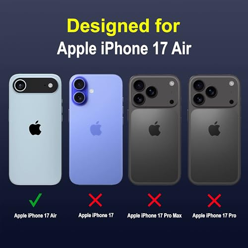 Image of amazon basics Back Case Cover for iPhone 17 Air | Compatible for iPhone 17 Air Back Cover | Liquid Silicon Magic Case with Camera Protection | Sapphire
