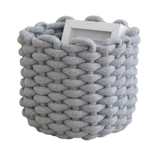 Canasta De Almacenamiento - Canasta De Cuerda De Algodón | Cestas De Almacenamiento Tejido | Organizador De Almacenamiento Suave | Caja De Casa Tejida Para Lavandería, Guardería, Fruta, Baño, Soporte