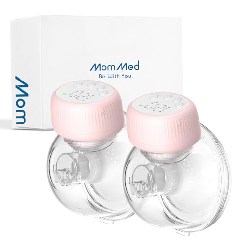 MOMMED Electric Breast Pumps, MY-385 Hands Free with 4 Modes & 12 Levels, Leak-Proof Design, 24 mm Double Wearable Breast Pumps, Includes 19 & 21 mm Flange Inserts, 2 Pack