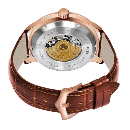 Image of ALIX Automatic Mechanical Watch Silicone Band Water-Resistant Stylish Gift for Men