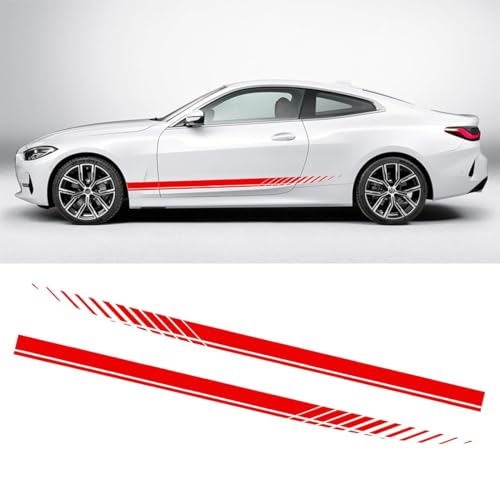 2 pcs pegatinas de rayas, calcomanías gráficas de vinilo para carrocería, carreras, decoración de coche, compatible con tamaño libre + raspadores