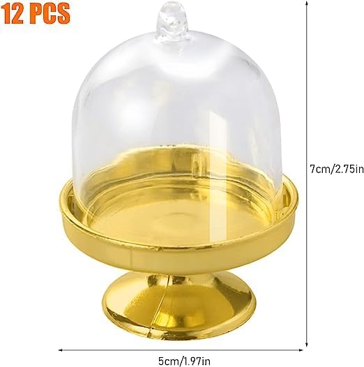 48 Stück Mini-Kuchenständer Mit Kuppel – Transparent, 8 X 5,7 Cm, Für Cupcakes, Desserts, Partys