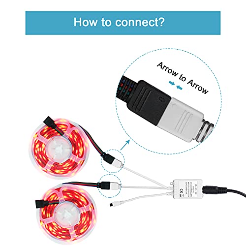Hwylizg 2-Port 44 Key Ir Led Light Remote,Rgb Control Box + Dc 12V 3A Led Power Supply Led Light Adapter + 2 Pack 3.3Ft Led Light Strip Extension Cable For 2835 3528 5050 Rgb Led Strip Lights #TOP1
