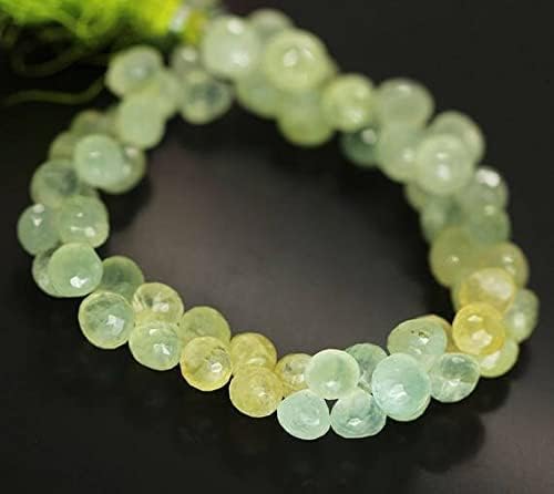 Prehnite verte en perles oignons facettées 8mm pour création de bijoux