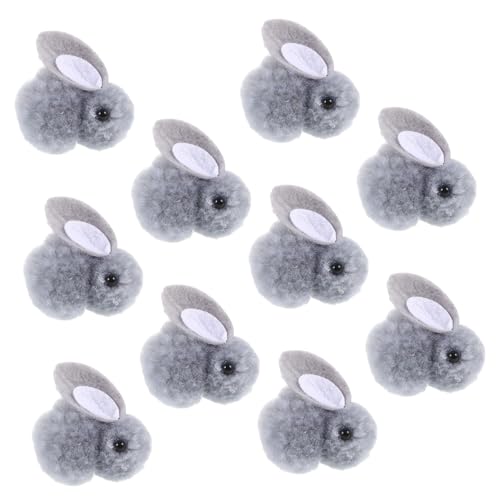 SUPVOX 10 Piezas Unidades Peluches Pequeño Suave para Manualidades Decorativas DIY Diadema Gris Colores Orejas Aleatorias Color Aleatorio Color Aleatorio